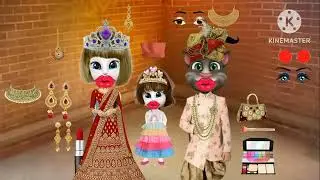 Talking tom billi two dulhan one😎❣️ dulha keshadi mackup lipstick cartoon comedy...