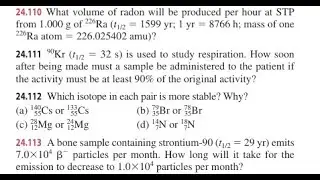 A bone sample containing strontium- 90 particles per month. How long will it take for the emission t