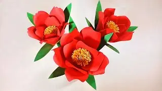 Beautiful & Vibrant Red Flower Bouquet | DIY Paper Floral Craft
