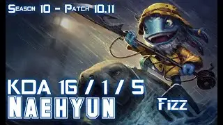 Naehyun FIZZ vs SYNDRA Mid - Patch 10.11 KR Ranked