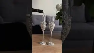 Personalized Champagne Wedding Flutes and Knife Server