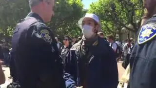 Police Remove Antifa power at Berkeley by forcing them to remove masks or go to jail.