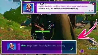 Hit weakpoints while harvesting - Fortnite