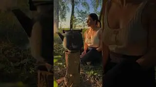 Forest tea🔥 #camping #outdoors #relax #survival #shorts