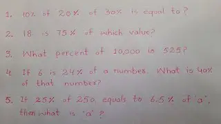 PPSC FPSC NTS Most Repeated Math Questions | Percentage Questions | Important Mcqs