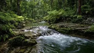 Gentle River Stream Flow, Continuous Water Noise for Calm Sleep