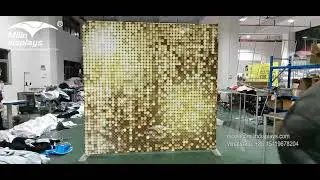 Shiny gold tension fabric backdrops wall, 8x8ft photobooth light silver background switch designs