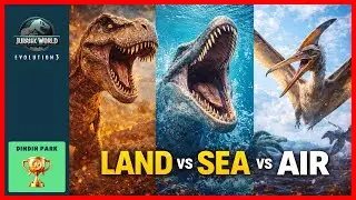 T-Rex vs Mosasaurus vs Quetzalcoatlus &ndash; Ultimate Dinosaur War | JWE3