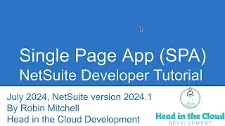 NetSuite Single Page Application (SPA) 101 tutorial