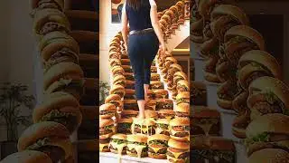 Walking on Burger 🍔 vs Grape 🍇  Stairs | Crazy AI Illusion | #shorts