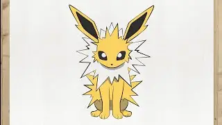 How to Draw JOLTEON ⚡ | Pokemon Red/Blue | Electric Type Tutorial