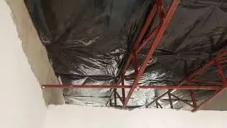 PREPARANDO TECTO PARA RECEBER O FORRO | TECTO FALSO #tectofalso #lona #constru&ccedil;&atilde;o #infiltra&ccedil;&atilde;o 