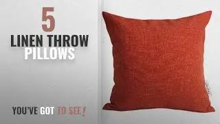 Top 10 Linen Throw Pillows [Winter 2018 ]: TangDepot Heavy Lined Linen Cushion Cover, Throw Pillow