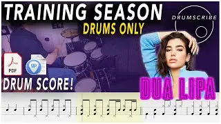 Training Season (DRUMS ONLY) - Dua Lipa | DRUM SCORE Sheet Music | #280 DRUMSCRIBE