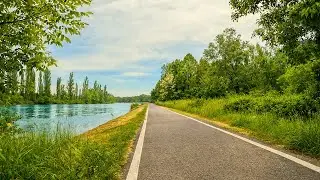 POV Cycling Along the Mincio River to Lake Garda | Borghetto to Bardolino | 4K No Music