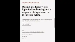 Opsin 5 mediates violet light-induced early growth response-1 expression in the mouse... | RTCL.TV