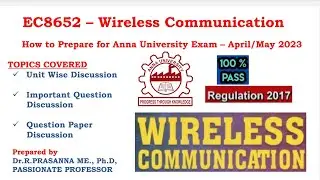 Anna University Exam Preparation - EC8652 - Wireless Communication Important Questions