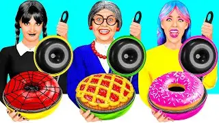 Wednesday vs Minha Vó No Desafio De Culinária | Guerra na Cozinha RaPaPa Best