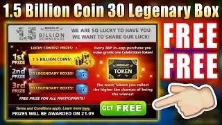 Free 1.5B Coins & 30 legendary Boxes In 8 Ball Pool