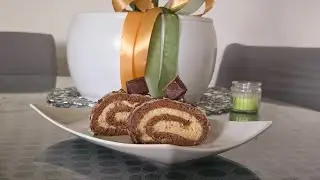 Ciocolata,biscuiți, nucă de cocos o ruladă simplă/Chocolate,biscuits and coconut easy dessert