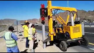 Highway Guardrail pilling posts for foundations in Oman.