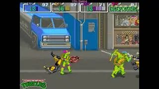 Teenage Mutant Ninja Turtles (Arcade) - Scene 2 (C)- Parking Garage | Gameplay