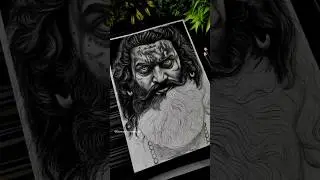 Kantara 🔥 Drawing Sketch ✍️❤️, Rishabh Shetty Drawing Kantara Chepter 1✍️ #shorts #kantara #drawing