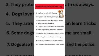 10 lines essay on my favourite animal dog in English|| My favourite animal Dog||My Favourite animal