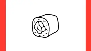 How to draw a SUSHI step by step / drawing sushi easy