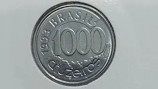 Moeda de 1000 Cruzeiros ano 1993. Valor atualizado pelo cat&aacute;logo novo.