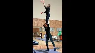 Acrobatic Women High Wire and Juggling