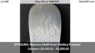 STERLING. Massive Stieff Rose Sterling Flatware