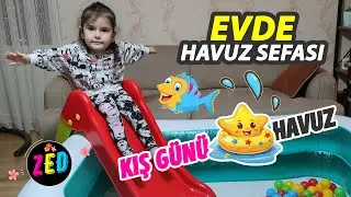 EVDE HAVUZ CHALLENGE I Eğlenceli aile etkinlik videosu #zeynepela #evdehavuz