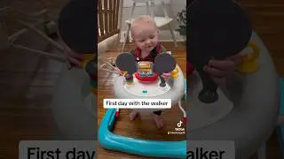 He loves his Mickey Mouse walker!