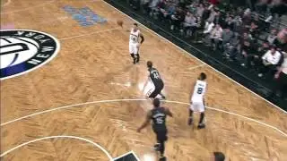 Patty Mills Toying Lead To David Lee Two Hand Dunk vs Brooklyn Nets Jan 2017