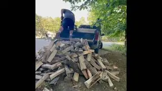 Face cord delivery on the mountain #chainsaw #firewood #logsplitting