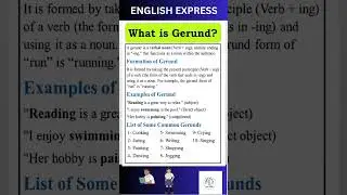 What is Gerund? Know about Formation, list and examples of Gerund #englishgrammar #gerund #shorts