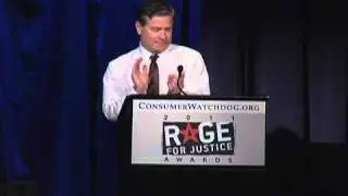 Consumer Watchdog's Founder, Harvey Rosenfield, Speaks At The 2011 Rage for Justice Awards
