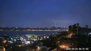NYC Skyline Timelapse: Rainy and foggy (3/23)