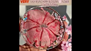 Resin Cherry Blossom Flower  Coasters | Resin Art | Flower Resin Coaster | 사쿠라 꽃 | Sakura | さくら