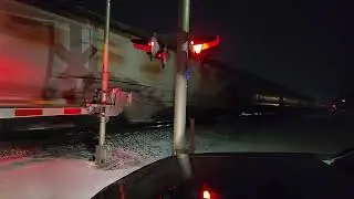Train 241 Pulling 198 Cars Through Annandale, MN Kicking Up Snow