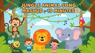 Сборник песен о животных из джунглей от Buzzy Tune | 10 минут веселья для детей