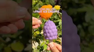 Trying New Viral Fruit Ice Creams in Mandarin Orange 🍊 and Grape 🍇 #fruit #icecream #viralfood