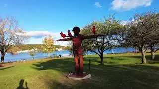 [4K] Walk on the Meredith New Hampshire Waterfront Lake Winnipesaukee Fall Day