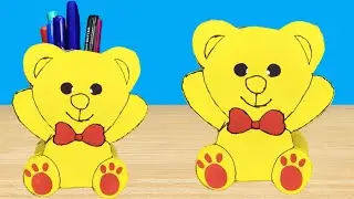 Teddy Bear Pen Holder | DIY Pen stand | How to make pen holder with cardboard paper | pen holder 