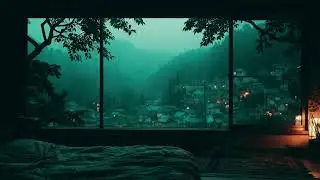 Relaxing Dark Bedroom Rain | 1 Hour ASMR Rain on Window for Focus