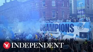 Manchester City celebrate title win with open top bus parade