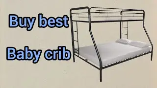 buy top best baby crib DHP Dusty Metal Bunk Bed Frame for Kids, Teens, and Adults With Angled Ladder
