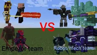 Emperor team vs Robot/Mech team minecraft mob battle addons