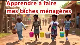 Apprendre &agrave; faire mes t&acirc;ches m&eacute;nag&egrave;res | B'ANGEL FRAN&Ccedil;AIS | Comptines avec bebe kameni